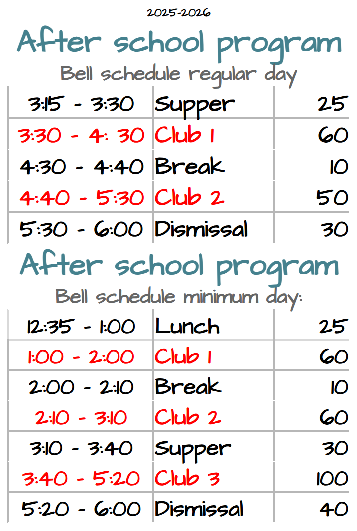 ASP Bell Schedule