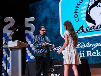 student receiving awards